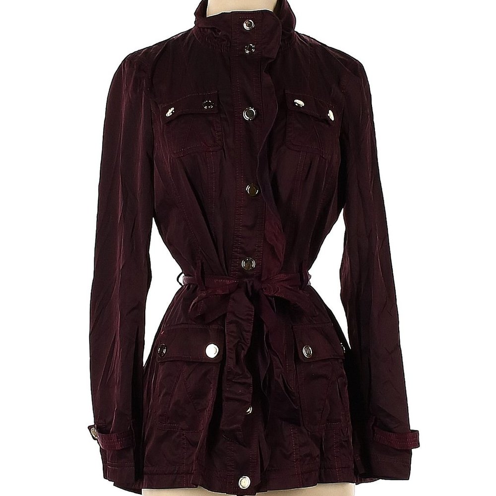WHBM Purple Ruffle Front Jacket Sz 4